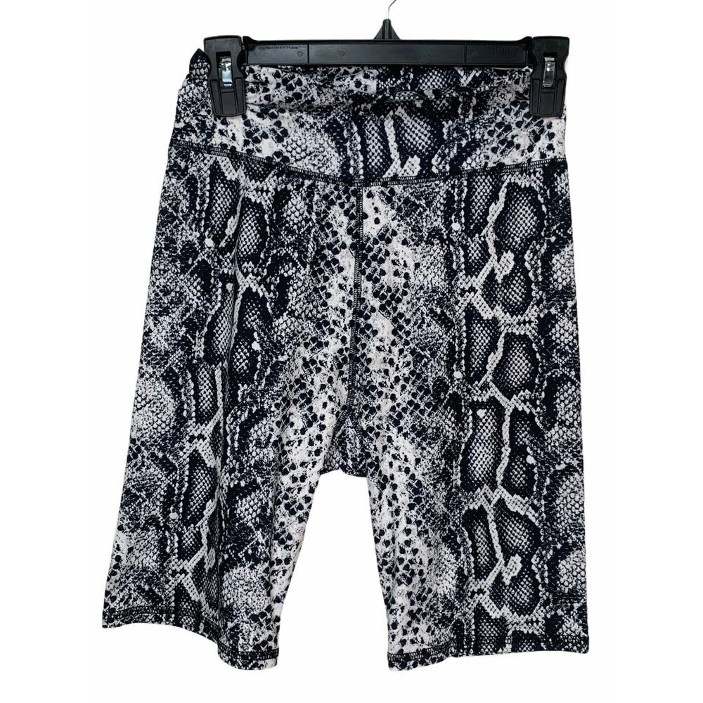 SOCIALITE Snake Skin Print Biker Shorts black